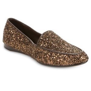 Donald Pliner Bronze Glitter Loafers Sz7